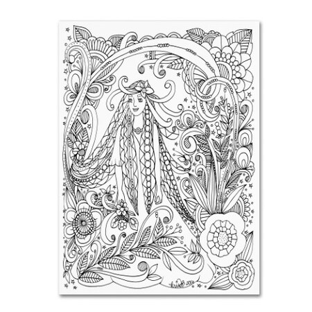 Trademark Fine Art KCDoodleArt 'Flower Girls 20' Canvas Art, 14x19 ALI3622-C1419GG